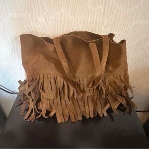 Madewell Transport Tote: Suede Fringe edition
